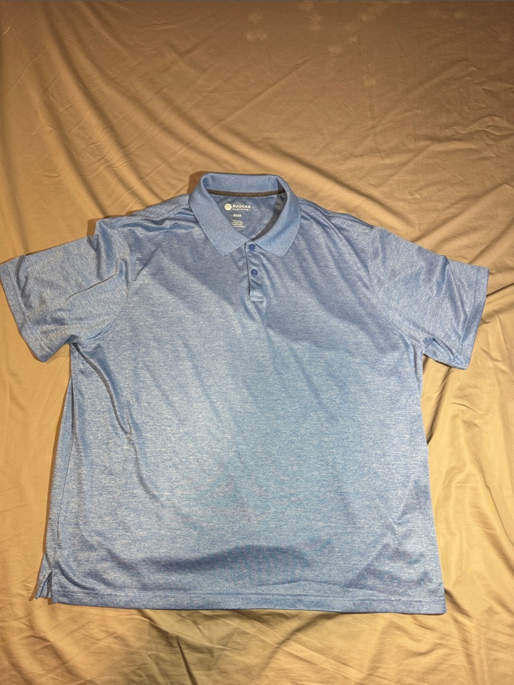 Haggar Light Blue Heather Performance Polo